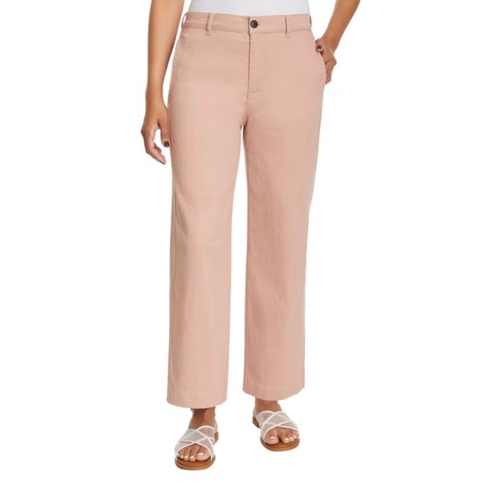 Ella Moss Womens Wide Leg Crop Pants Dusty Rose Pink •6• High Rise Cottagecore